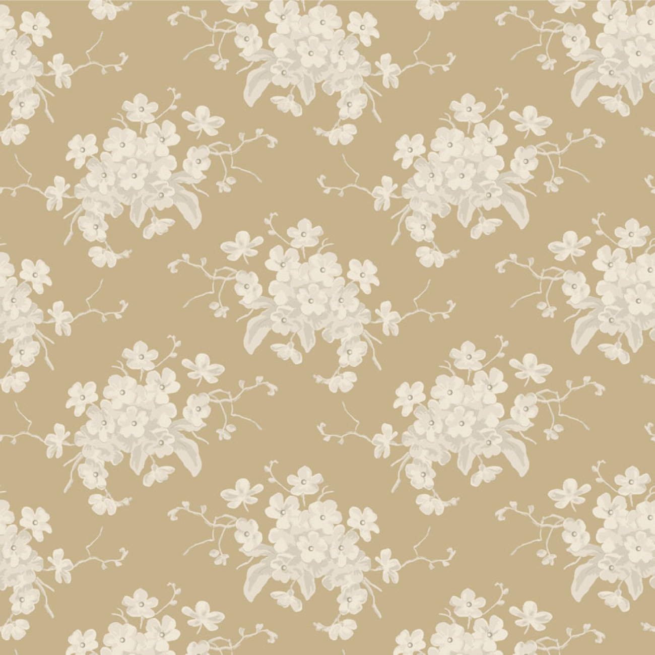 Tilda Patchwork Stoff Baumwolle - Sunday Brunch - White Flower Sand